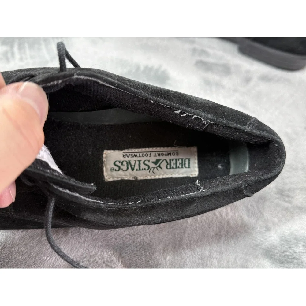 Deer Stags Buck Shoes Mens Size 9.5 Black‎ Leather Suede Oxford Comfort